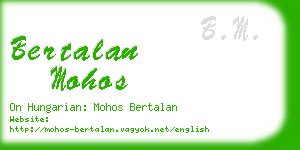 bertalan mohos business card